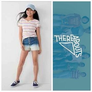 NWT thereabouts Dip Dyed Superflex Shortie Jean Shorts ~14